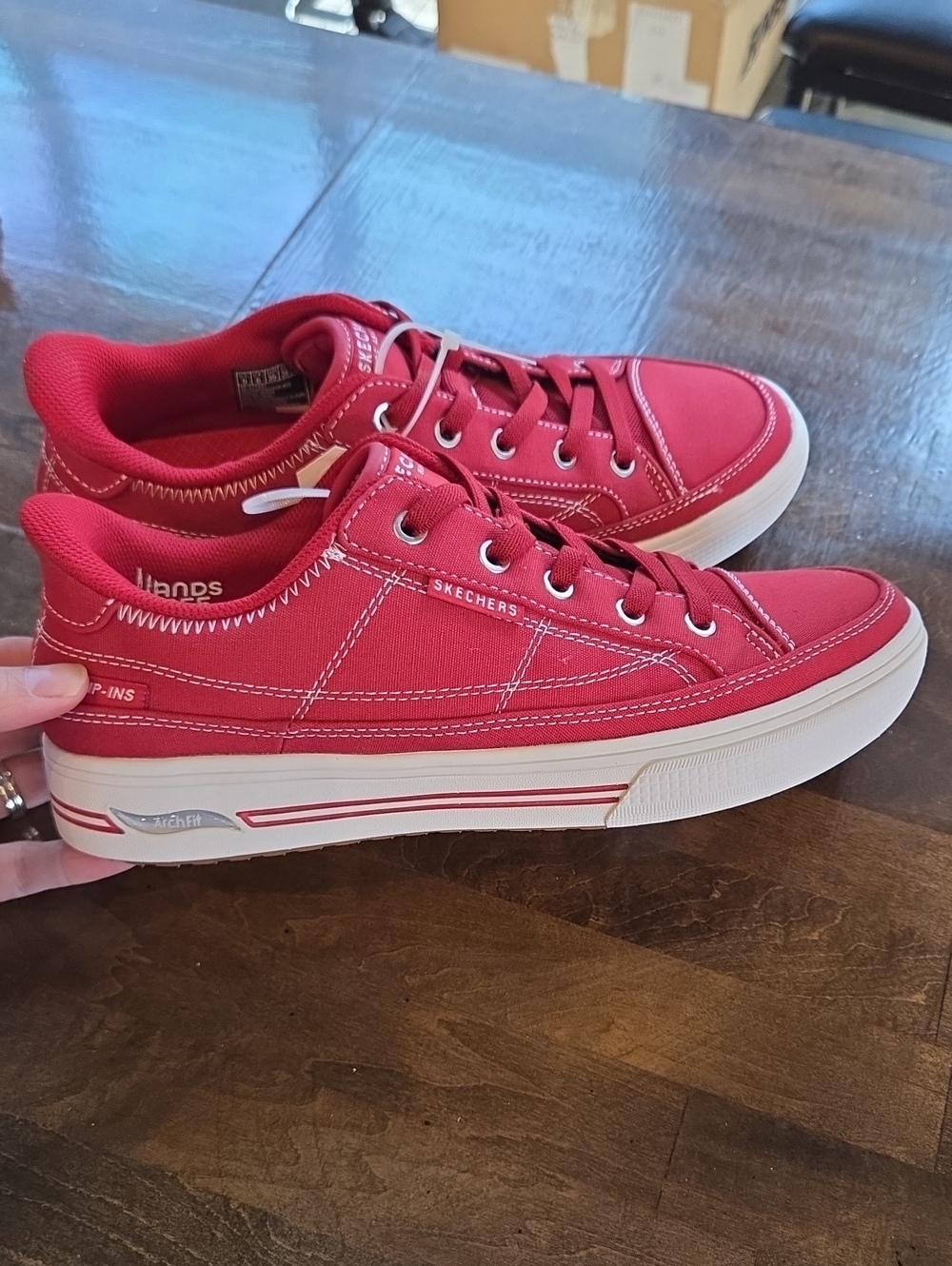 Skechers Size 10 Women's Red Low-Top Sneakers NEW